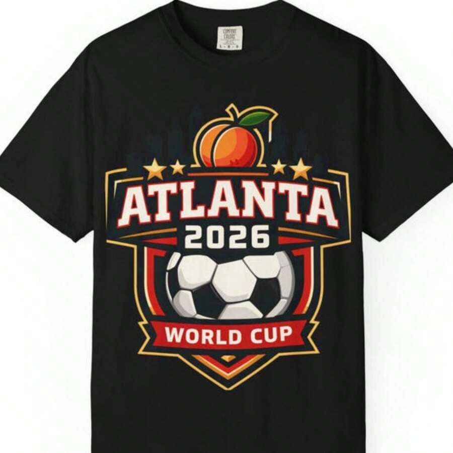 Atlanta 2026 World Cup Soccer Badge T-Shirt _ Peach City Skyline - màu đen - Xem 1