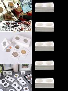 50pcs/Pack Antique Copper Coin Collection Box Protective Clip Storage Clip Storage Box Coin Storage - Multicolor - View 1