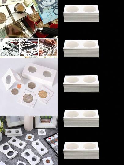 50pcs/Pack Antique Copper Coin Collection Box Protective Clip Storage Clip Storage Box Coin Storage