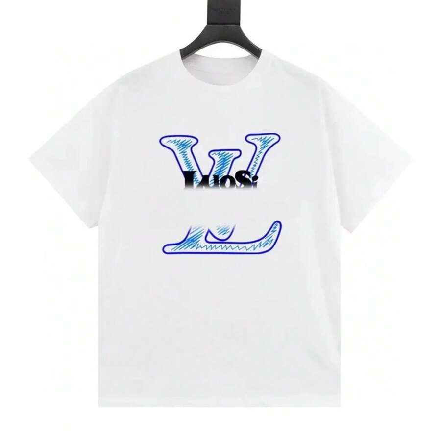 2025 New A New Designer's Fashionable Casual And Elegant All-Cotton T-Shirt With Short Sleeves And Round Neck Lettered Tops - 白色 - 查看 1