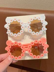 2/4Pcs Girls Cute Newest Snail Pattern Flower Kids Children Fashion Glasses Boys Eyewear,Card Only Show,Don't Shipping - Multicolor - View 6