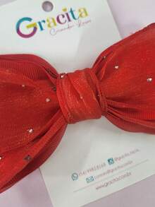 Organza Ribbon With Glitter Tips - Rojo - Ver 6