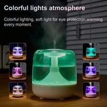 650ml Humidifiers For Home, USB Desk Humidifier With 6-Color Changing LED Night Light, Up To 20H Long Lasting Spray, Quiet Cool Mist Humidifier For Bedroom & Office, White - White - View 6