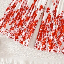 女童渐变印花套装 - 褶皱吊带背心 + 阔腿裤，2 件套，夏季度假风 - 紅色 - 查看 6