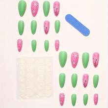 24 Pieces Of Adult Wearing Nail Products, New Sweet And Funny Alien Pattern Detachable Nail Art, Suitable For Women And Girls - Nữ giới - Xem 6