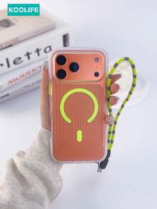 Keychain,Lanyard Transparent All-Match Minimalist Phone Case, Versatile For Everyday Use - Fluorescent Green - View 2