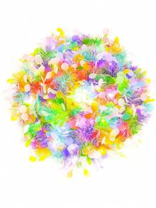 1 pieza Guirnalda de huevos de Pascua de 2 metros con borlas, decoración con borlas metálicas adecuada para Pascua, primavera, boda, fiesta de Año Nuevo y decoración interior/exterior - Multicolor - Ver 8
