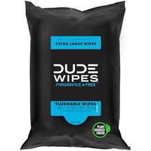 DUDE Wipes - Flushable Wipes For Adults - Unscented - 18 Count - Vitamin-E & Aloe - Septic And Sewer  (Pack Of 1) - 18 cái (Gói 1) - Xem 1