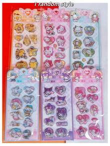 3D卡通贴纸，摇晃水贴纸，儿童摇晃贴纸，包含紫色大狗、粉色西瓜、黄色布丁、粉色小猫、紫色兔子、Kuro 3D卡通人物，适合DIY奖励、商务礼品、广告礼品、促销礼品、福利礼品、节日礼品 - 彩色 - 查看 7