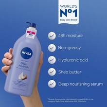 NIVEA Shea Nourish Body Lotion For Dry Skin With Hyaluronic Acid, Shea Butter And Deep Nourishing Serum, 48-Hour Body Moisturizer, 33.8 Fl Oz Pump Bottle - Hyaluronic Acid - 查看 3