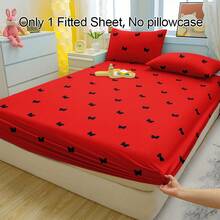1pc Butterfly Pattern Breathable Fitted Fitted Sheet, Soft & Comfortable Mattress Cover For Bedroom, Guest Room And Dorm, Mattress Protector, Bedding Set (Pillow Case Not Included) - Multicolor - View 5