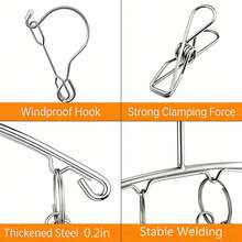 户外阳台多功能不锈钢袜架，防风晾衣架 - 銀色 - 查看 10