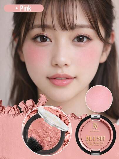 FV持久粉状腮红 - 高显色度干爽腮红粉，持久不脱妆，打造自然光泽妆容，轻盈透气，适合面部彩妆，稀有品牌，美妆产品，面部彩绘化妆品，女士女孩适用，冬季完美之选，Y2K时尚潮流必备，生日礼物，派对必备，最佳颜色
