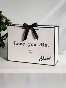 1pc Customized Personalized Birthday Party Gift Bag,"Love You Sis" Design,Elegant Foldable Tote With Clip Handle,Premium Sisters Gift Bag - Lightweight Foldable Tote With Ribbon,Custom Wedding Gift Bag, Custom Name Bridesmaid Gift Box, Bridal Party, Custom Birthday Gift Bag, Wedding Gift Bag, Bridesmaid Gift Bag, Engagement Gift Bag, Party Gift Bag, Ribbon Tie Gift Bag, Graduation Gift Bag. - Multicolor - View 6