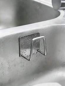 1pc Stainless Steel Sink Sponge Holder, Strong Adhesive Drain Rack, Kitchen Sink Drainer Organizer, Bathroom Accessories, Durable & Stylish - Multicolor - View 11