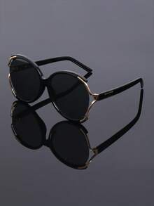 New Classic Simple Versatile High-End Colorblock Round Frame Fashion For Men, Punk Festival Party Street Style Artistic Decorative Glasses - Multicolor - View 1