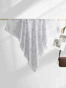 1 Peça Lenço Quadrado Estampado com Planta de 110cm para Mulheres, Hijab de Voile, Floral, Leve, Macio, Confortável, Respirável, Versátil, Hijab Estampado, Lenço de Flor de Alta Qualidade e Atmosfera Delicada, Lenço Decorativo Elegante de Proteção Solar, Lenço Quadrado Multifuncional para Looks, Adequado para Uso Diário, Todas as Estações - Multicolorido - Visão 9