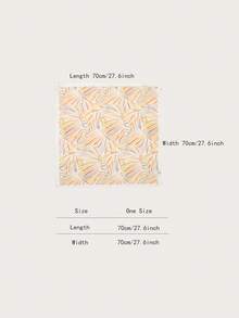 1条简约印花70厘米方形围巾，新款春季女士头巾，多功能腰带，包包装饰，头巾，时尚领巾 - 彩色 - 查看 2