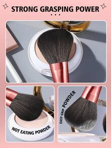 51PCS Makeup Tools Set Including:25PCS Makeup Brush Set+6PCS Makeup Sponges+3PCS Mini Makeup Sponges+6PCS Triangle Powder Puffs+3PCS Mini Air Cushion Powder Puffs+1pc Hairband+2PCS Hand Bowl Strap+1pc Makeup Brush Cleaning Tools+3PCS Circular Powder Puffs+1pc Eyelash Curler - Black - View 3