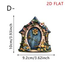 1/6件套复古仙女花园配件木制挂板，户外树木装饰，防水梦幻门窗标牌，花园小径户外庭院艺术装饰 - 彩色 - 查看 18