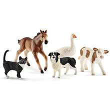 Schleich Farm World - 19PC With Piglet, Sheep, Donkey Figurines - Farmer Action Figure With Wheelbarrow And Tools - Durable Barnyard Toys For Imaginative Play - Kids 3+ | 72287(5PC Realistic Farm Animal Figurines) - Multicolor - View 2