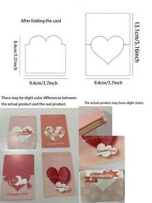 48张情人节贺卡，心形情人节卡片，心形情人节装饰卡片，情人节礼品包装纸 - 彩色 - 查看 8