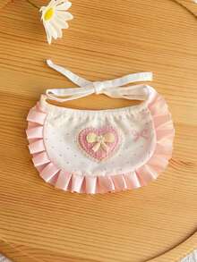 2026春季宠物围兜，洛丽塔风格，猫咪围巾，小狗围兜，可爱心形蕾丝围巾，布偶猫和泰迪熊 - 彩色 - 查看 7