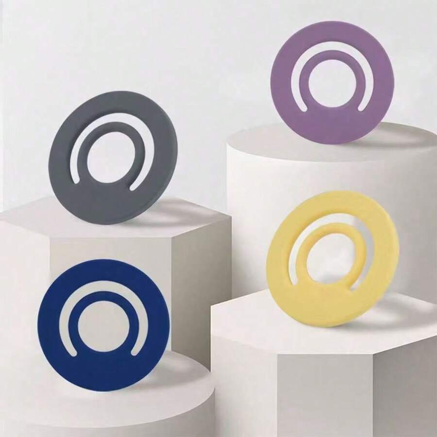 Solid Color 1pc Magnetic Phone Holder Made Of Elastic Silicone Phone Rings Finger Support Compatible With IPhone And Android Smartphones Valentine's Day Gift - Multicolor - View 1
