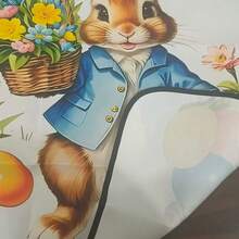 1件复活节兔子围裙，可爱兔子手提花篮和彩色彩蛋设计，是春季庆祝活动的完美之选。这款节日厨房围裙以身穿蓝色外套、被鲜花环绕的可爱兔子为特色，是复活节烹饪烘焙派对的理想之选。 - 彩色 - 查看 4