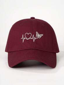 1pc Printed Heart Baseball Cap, Adjustable Outdoor Sun Protection Casual Hat Suitable For Spring/Autumn Travel, Beach, Y2K Style For Youth - Baseball Cap - View 15