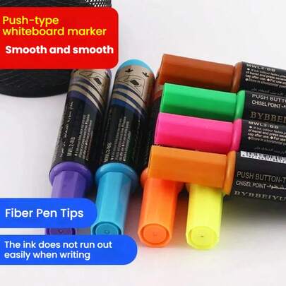 8-Color Set Erasable Whiteboard Markers, Teacher Use Water-Based Colored Pens In Red, Blue, Black For Whiteboards, Chalkboards, Writing Boards, Easy To Erase, Short Thick Tip