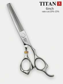 TITAN HIRLD TITAN 专业理发剪刀 6 英寸打薄剪，日本 440C 钢材，包含梳子、调节板和 2 个指环 - 銀色 - 查看 13