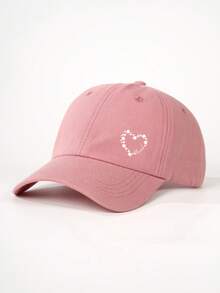 1pc Printed Heart Baseball Cap, Adjustable Outdoor Sun Protection Casual Hat Suitable For Spring/Autumn Travel, Beach, Y2K Style For Young People - Baseball Cap - View 4