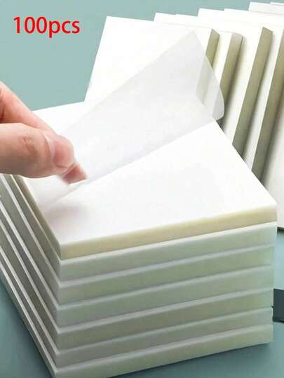 100 قطعة/عبوة ملصقات لاصقة شفافة قابلة للإزالة، لوازم مدرسية أساسية