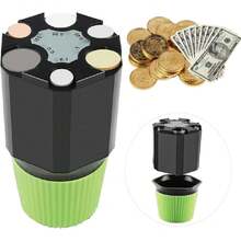 Organizador de Monedas para Auto,Mini Porta Monedas para Auto de 2 Capas,con Caja de Almacenamiento de Cambio de Gran Capacidad,Desmontable,Compatible con la Mayoría de Vehículos y Camiones,40854832 - A - Ver 1