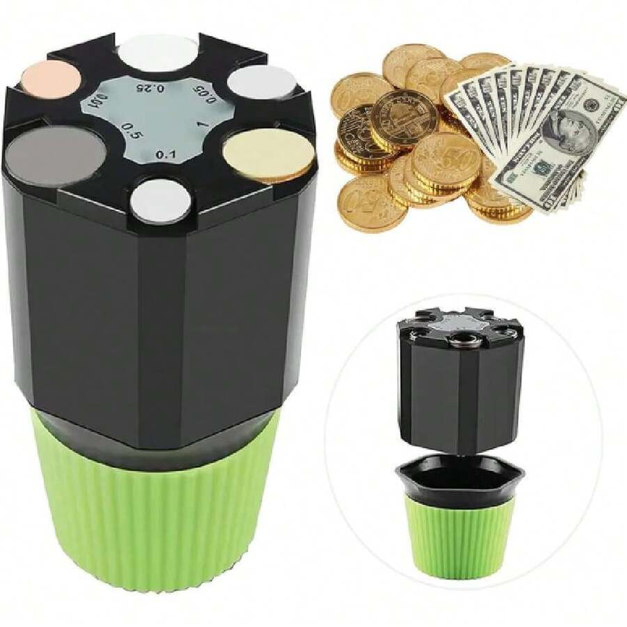Organizador de Monedas para Auto,Mini Porta Monedas para Auto de 2 Capas,con Caja de Almacenamiento de Cambio de Gran Capacidad,Desmontable,Compatible con la Mayoría de Vehículos y Camiones,40854832 - A - Ver 1