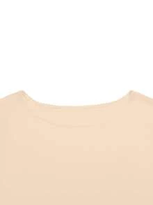 Women'S Summer Independence Day Off-The-Shoulder Beach T-Shirt - Loose Casual Top, Everyday Home Suit - Khaki White - View 7
