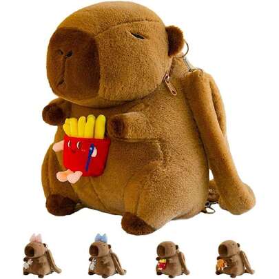 Linda Mochila de Felpa de Carpincho Bolso,Bolsa de Juguete Carpincho,Mochila Adorable Carpincho,Mochila de animales de peluche de carpincho para niños,40858425