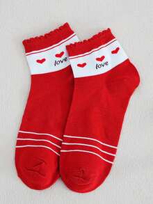 4 Pairs Women's Lace Heart Decorated Ankle Socks, Suitable For Daily Wear In Spring, Summer And Autumn - Multicolor - View 8