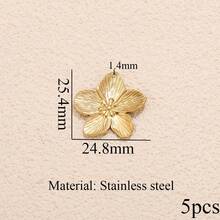 1/5pcs Stainless Steel Fashion Charms Butterfly, Starfish, Star, Flower, Coral Pendants DIY Necklace & Earring Jewelry Making Suitable For Everyday Wear - Pendants - View 7