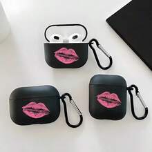 Lips Design Protective Case Compatible With Apple , Anti-Scratch And Anti-Drop Cover - Matte Black - View 1