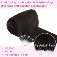 Micro Ring Hair Extensions 24 Inch 50g Natural Black Micro Beads Link Straight Real Human Hair Extensions - Natural Black - View 6