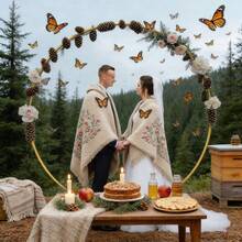 1 juego de arco circular con borde redondo de metal de 78.74 pies. Ideal para cumpleaños, bodas, baby shower, graduaciones, aniversarios, bautizos, estructuras florales, artículos para exteriores y jardín, fiestas temáticas, fondos, decoración para fiestas en el jardín y decoración del hogar. - Multicolor - Ver 5