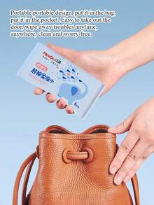 便携式一次性湿巾，学生手口清洁卫生湿巾 - 彩色 - 查看 5