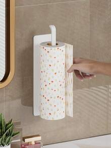 Wall Mounted Toilet Paper Holder, Durable Material, Multi-Function Towel Rack, Suitable For Kitchen And Bathroom Storage, Can Hold Toilet Paper Rolls, Cling Film And Towels, No Drilling Required - Multicolor - View 8