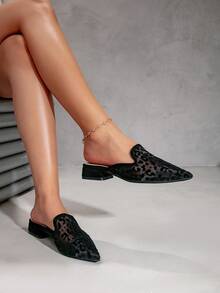 Women's New Pointed Toe Shoes, Breathable Mesh Outer Fashionable Versatile Shoes - Black - View 2