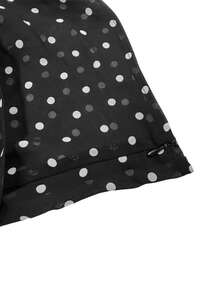 Áo kiểu nữ mới bằng vải chiffon chấm bi mỏng, xếp ly, cổ rủ - Phong cách gợi cảm, thanh lịch cho kỳ nghỉ - màu đen - Xem 11