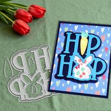 Troqueles creativos de conejito de Pascua, plantillas de estarcido para álbumes de recortes DIY y tarjetas de felicitación, herramientas para hacer tarjetas, plantillas de corte de papel para manualidades, plantillas de troquelado para hacer tarjetas de regalo. - Plateado - Ver 4