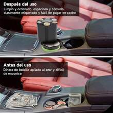 Organizador de Monedas para Auto,Mini Porta Monedas para Auto de 2 Capas,con Caja de Almacenamiento de Cambio de Gran Capacidad,Desmontable,Compatible con la Mayoría de Vehículos y Camiones,40854832 - A - Ver 6