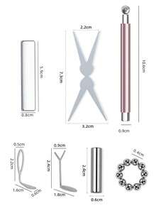 7pcs Cat Eye Nail Art Magnet Tool Set, French Cat Eye Heart Shaped Nail Magnet, Cat Eye Gel Polish Magnet Stick, Nail Art Supplies For Creating Various Cat Eye Effects - Multicolor - View 8